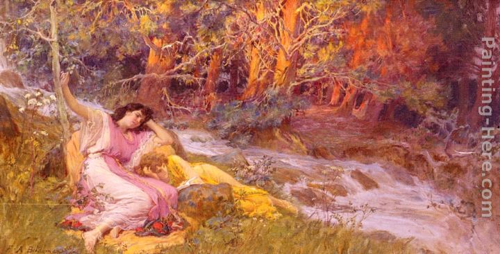Reclining By A Stream